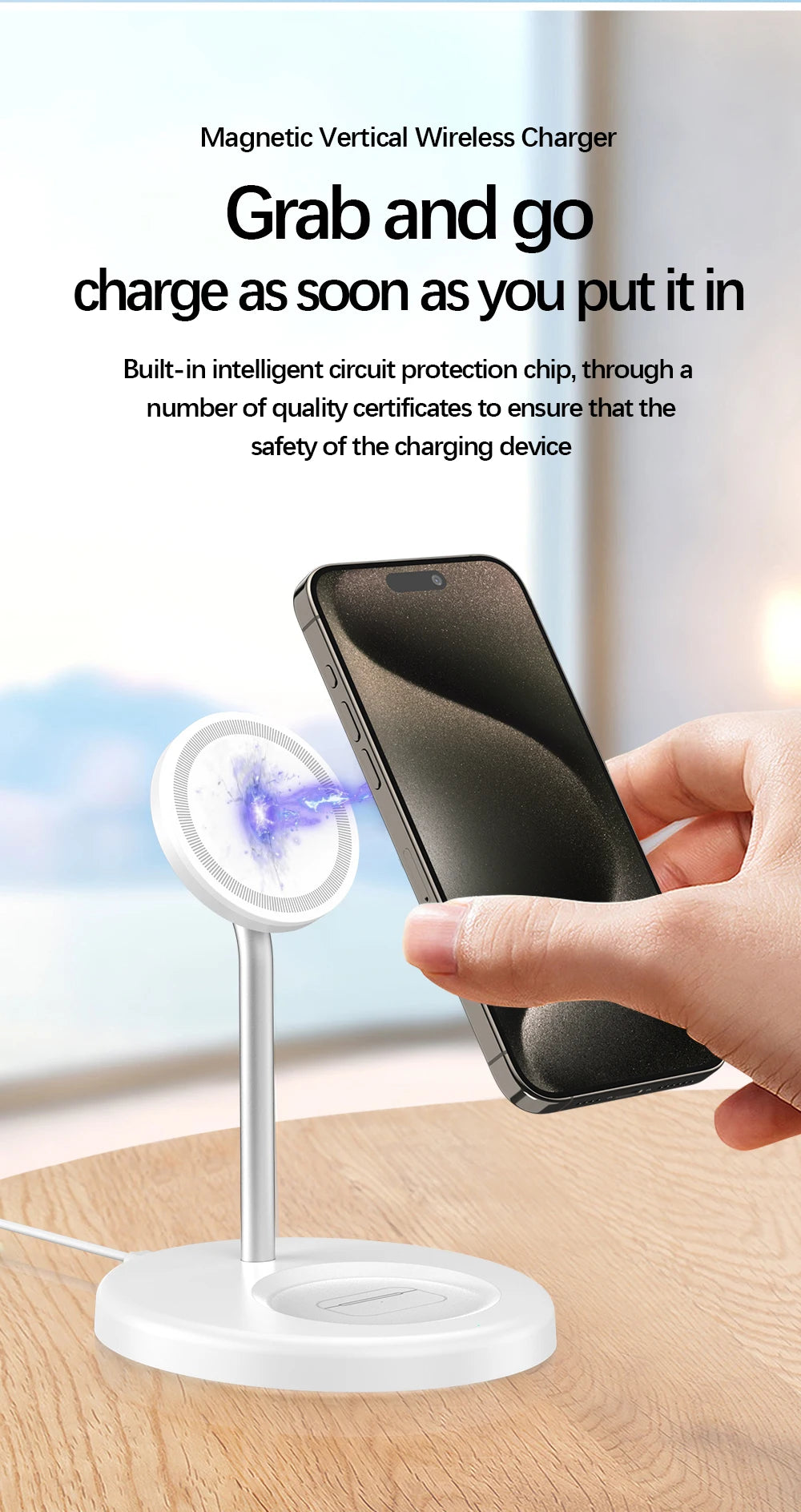 30W Magnetic Wireless Charger Stand 2 in 1 Fast Chargers For iPhone 15 14 13 12 Pro Max Airpods Macsafe Charging Dock Station