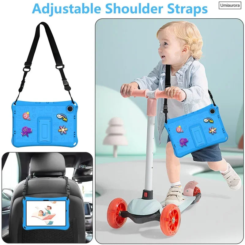 For Samsung Tab S5E S6 Lite 10.4" A7 A8 A9+ A11 Plus SM-X230 SM-X210 X130 T500 T510 Shockproof Stand Strap Tablet Case EVA Funda