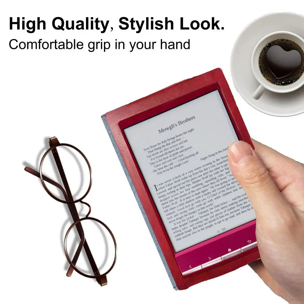 Magnetic E-Reader Case Premium Leather Anti-fall Back Cover Shockproof Soft Protective Shell for Sony PRS T2