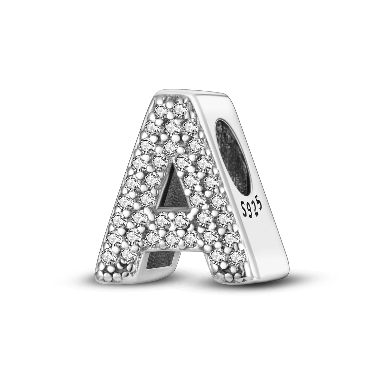 Real 925 Sterling Silver Charms Bracelets Classic 26 Letters Alphabet Charms Beads For Women Fine DIY Wedding Jewelry Gift