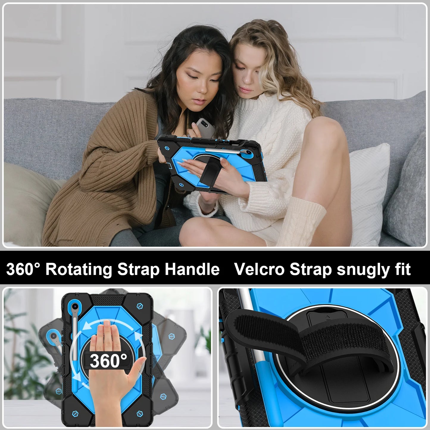 Tablet Protective Case C2 Model Suitable for Samsung Galaxy Tab S9 11Inch/Tab S9Fe 10.9Inch/Tab S10Fe 10.9Inch with Stand 10 Colors Available