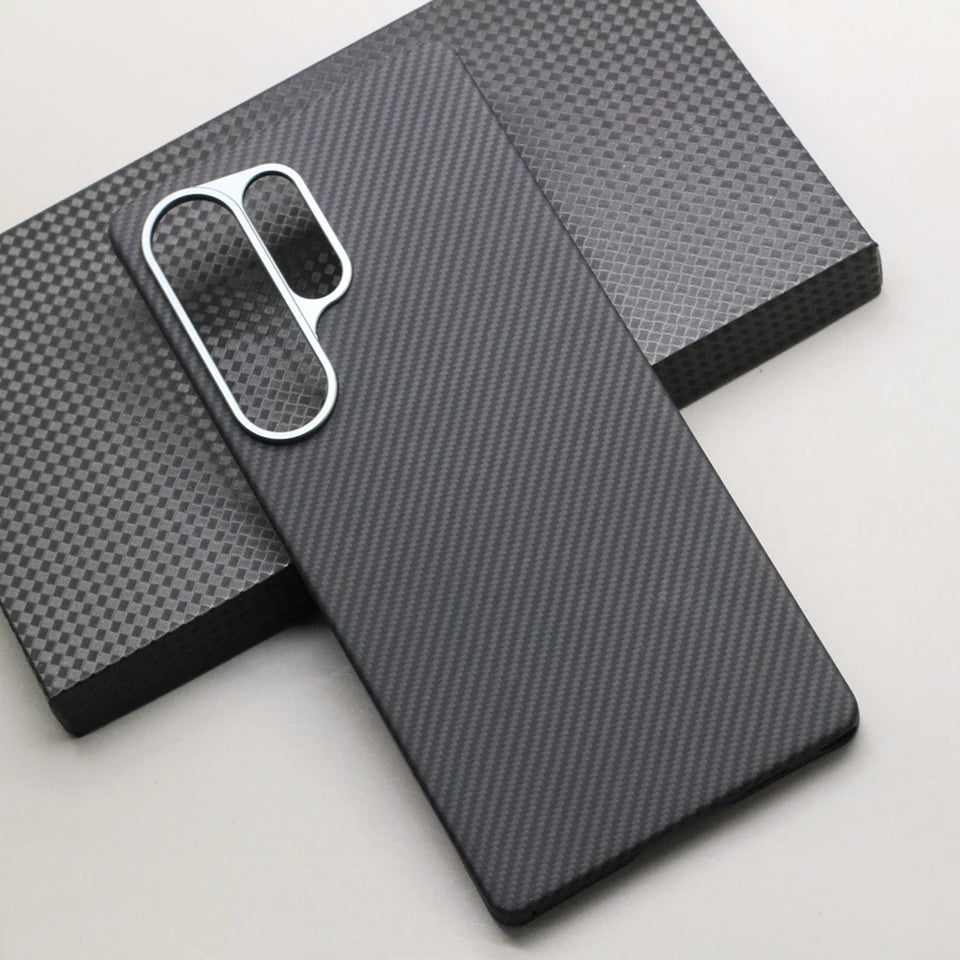 HANWOR Magnetic Carbon Fiber Phone Case for Samsung Galaxy S25 Ultra 600D Aramid Fiber Magnetic Cover S25 Ultra Magsafe Case