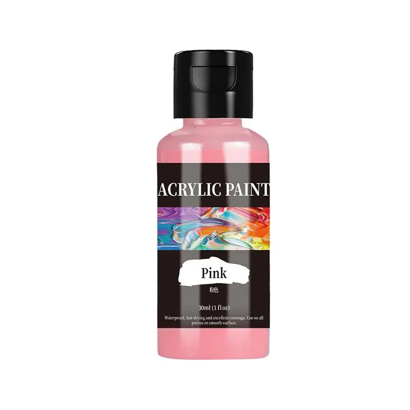 24 Colour Acrylic Paint Colors Bottled Acrylic Paint Set Paint For Fabric Clothing Painting Rich For Leather DIY Pigment