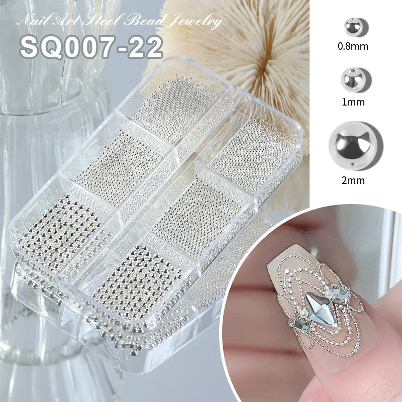 3D Nail Art Rhinestones Nail Decorations Gems Crystal Pearl Butterfly Half Beads Nail Art DIY Decoration Wholesale Mix Size