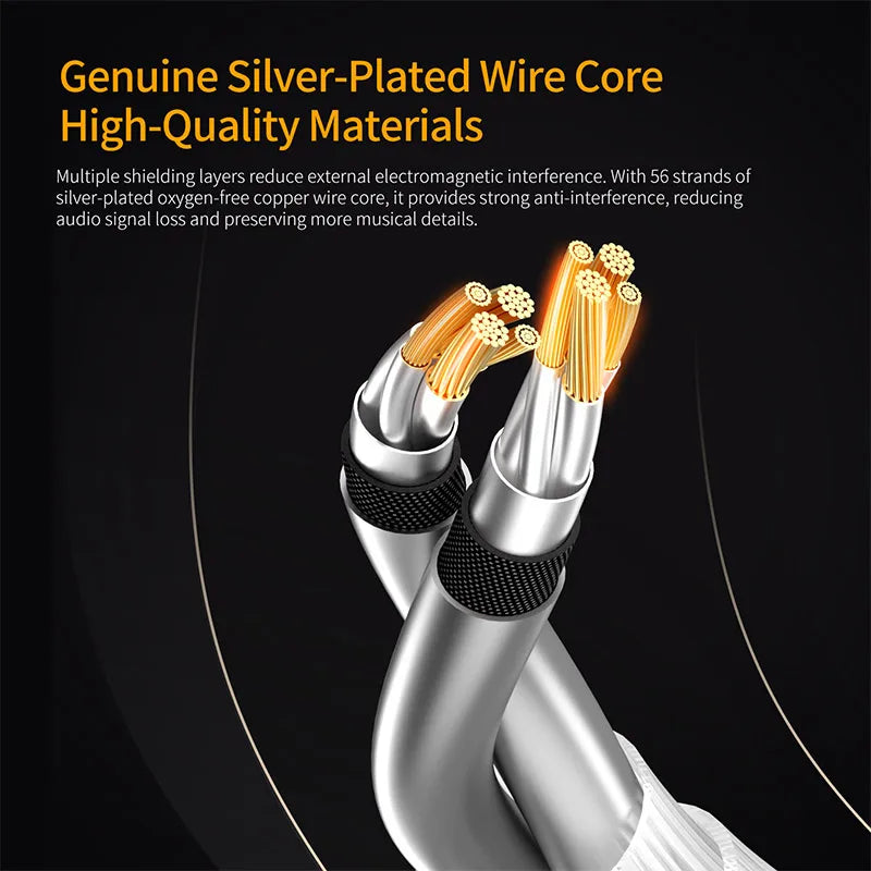 KZ Original Headphone Cable Type C Silver-Plated Upgrade Cable Replacement 2pin Earphone Wire For EDX Pro/ZS10 Pro/ZSN PRO