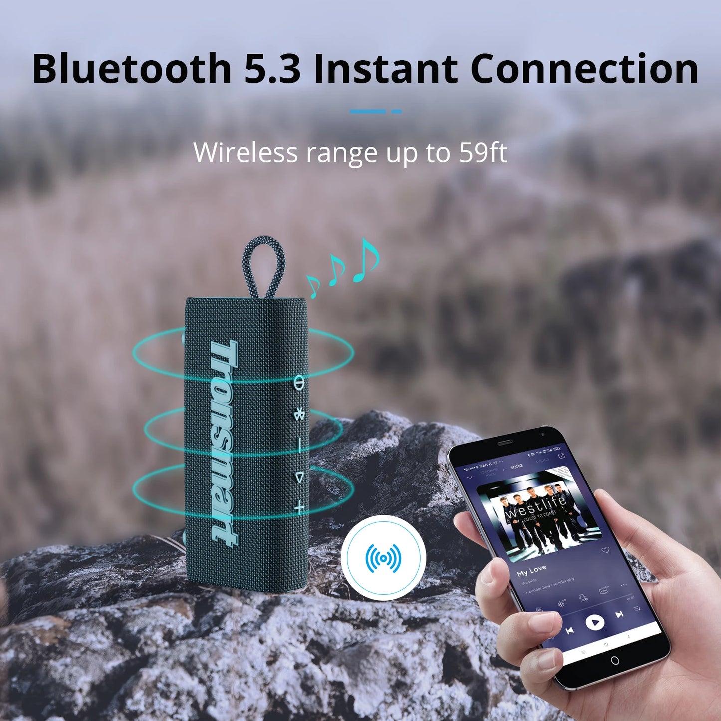 Tronsmart Trip Portable Speaker Dual-Driver Bluetooth Speaker, IPX7 Waterproof, True Wireless Stereo for Outdoor