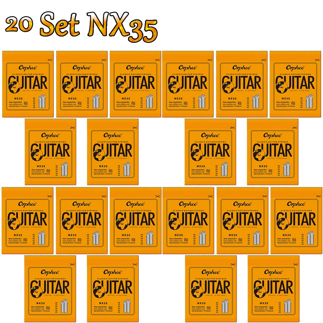 10/50 Set Orphee Classical Guitar Strings Silver Plated Wire Nylon Strings NX Series 6pcs/Set Beginners for Classic Guitar Part