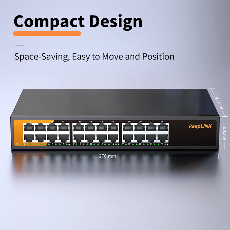 KeepLiNK 24-Port Gigabit Ethernet Switch Unmanaged Plug and Play