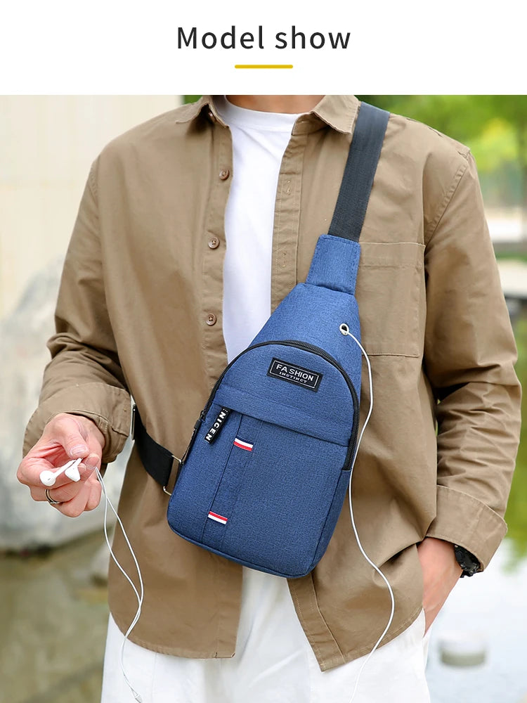 Chest Bag New Men Simple Nylon Fashion Waterproof One Shoulder Crossbody Bag