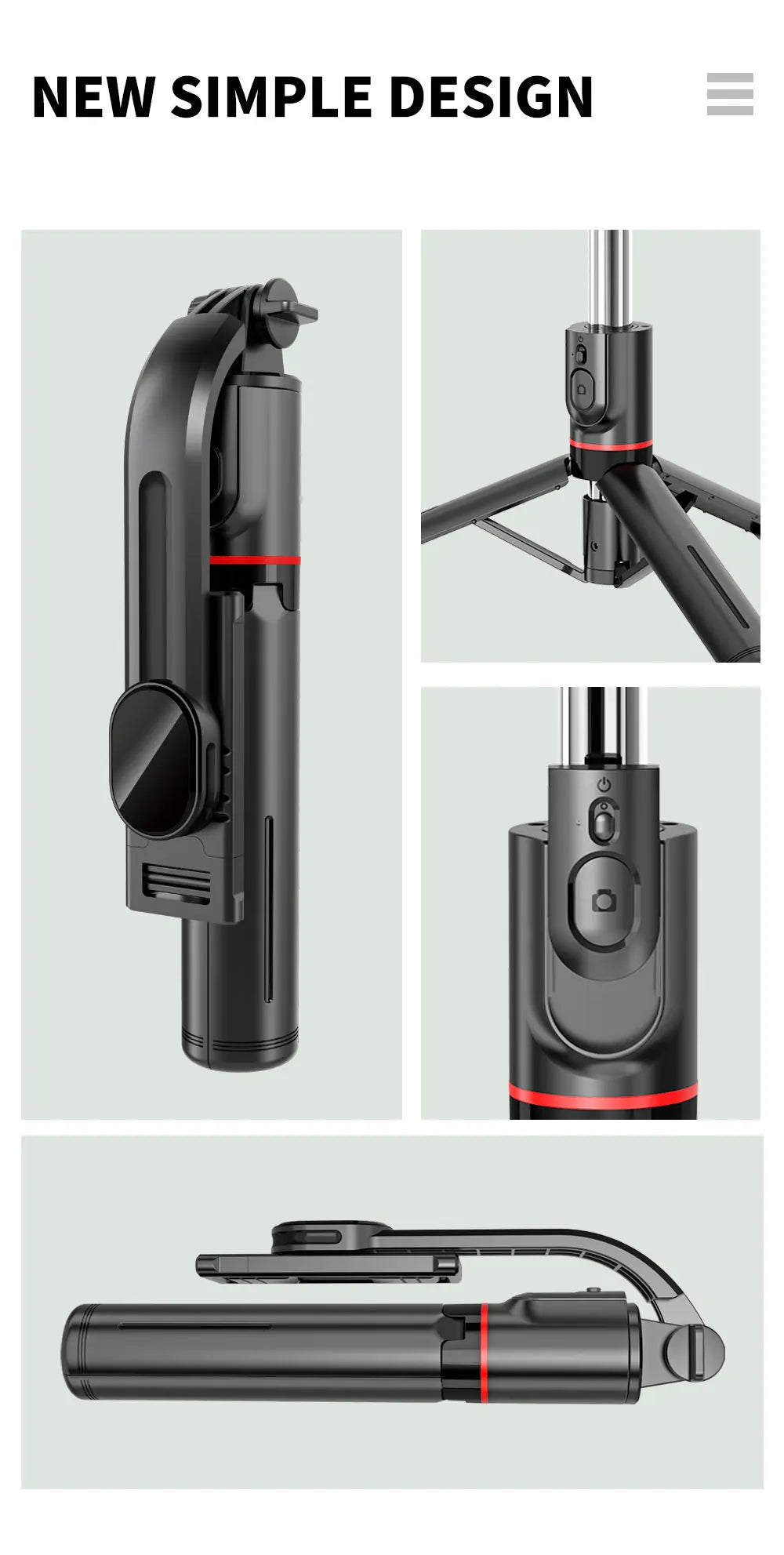 L13 Extended Version Wireless Bluetooth Selfie Stick Foldable Tripod with Remote Shutter for Android IOS 2022 Latest Hot