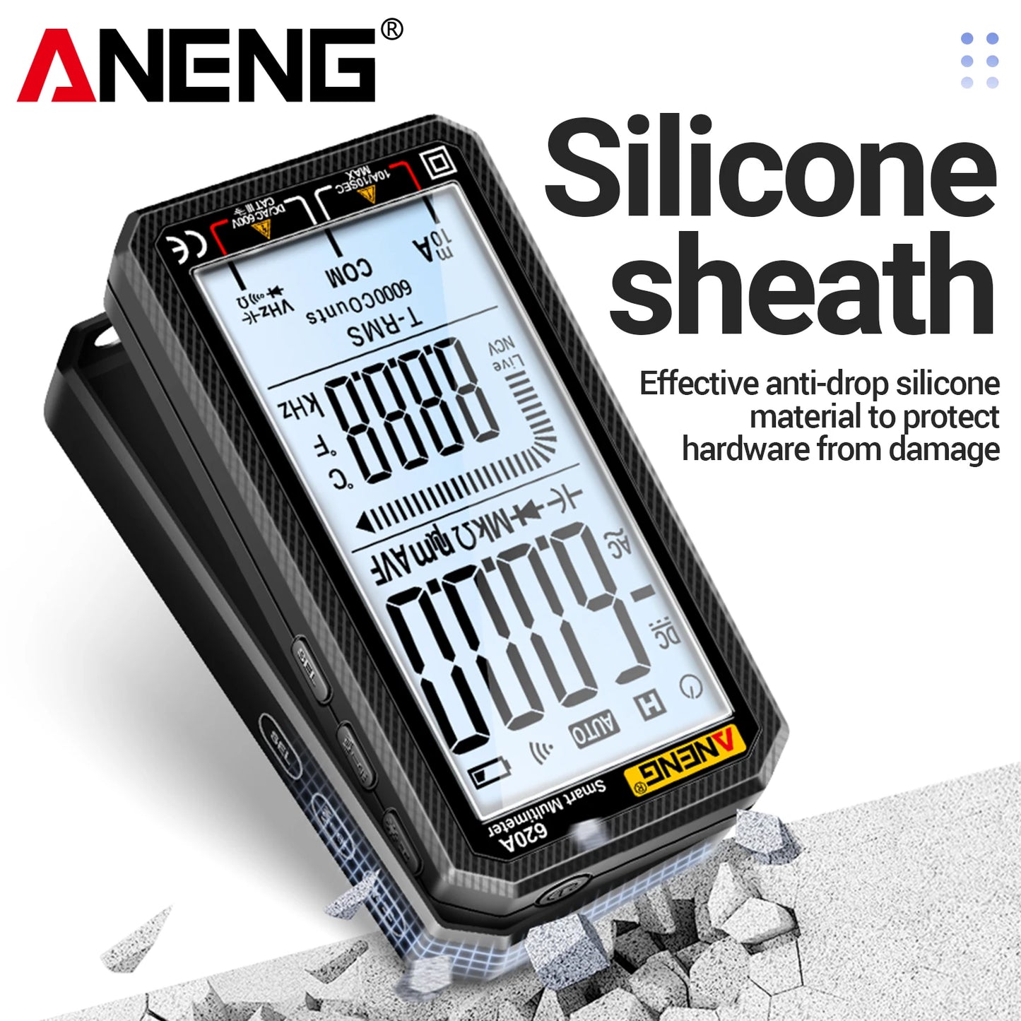 ANENG 620A High Precision Counts Auto Resistance Tester Digital Multimeter True RMS 6000 Manual Ranging Voltage Current