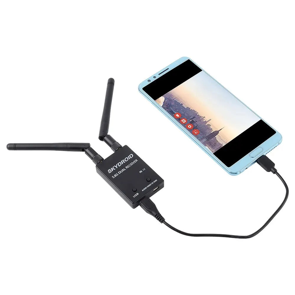 Skydroid UVC Dual Antenna Control Receiver OTG 5.8G 150CH Full Channel FPV Receiver W/Audio For Android Smartphone