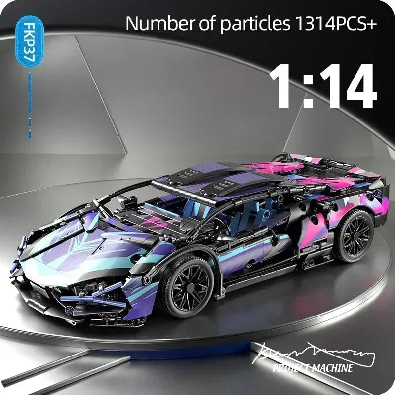 Hot Technical Racing Sport Car 1280PCS Remote Control Car Model Building Blocks City Supercar Brick Puzzle Toys Kid Adult Gift