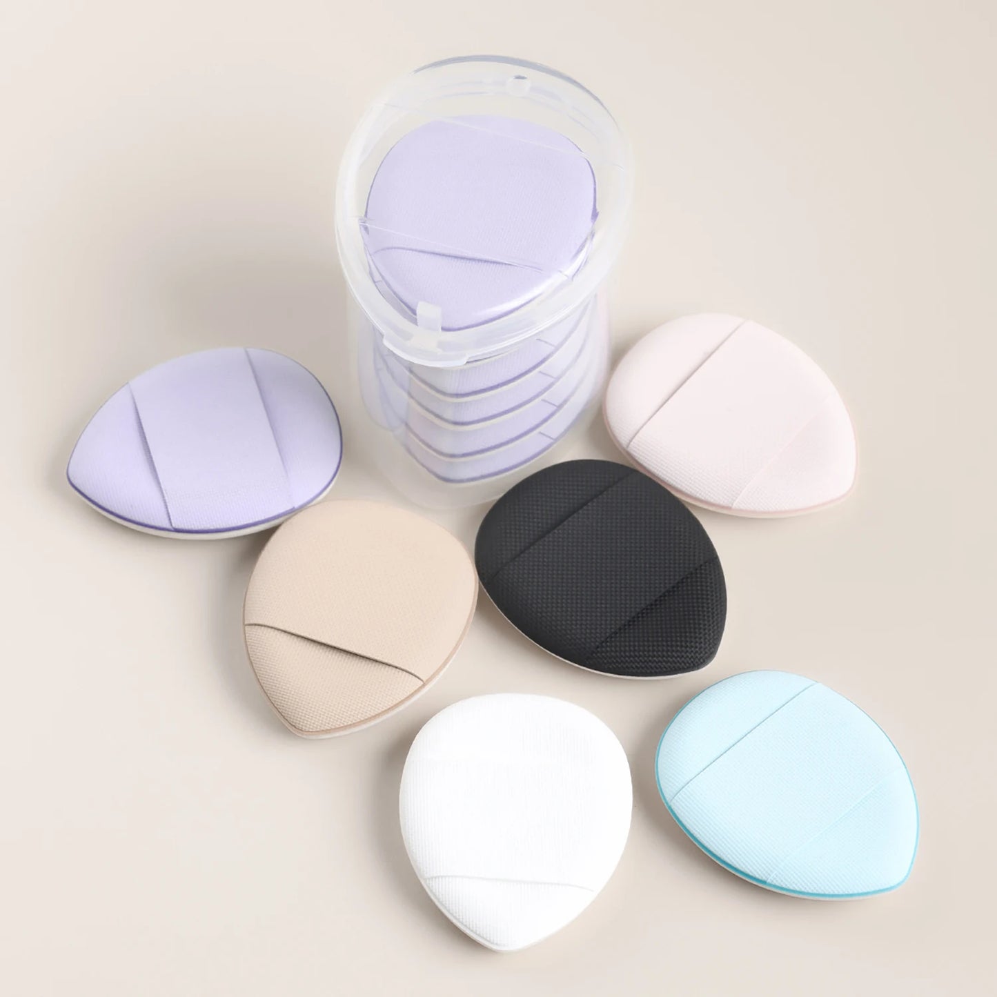 Finger powder puff, 6pcs/box small thumb cushioned slippers powder puff mini concealer makeup tool