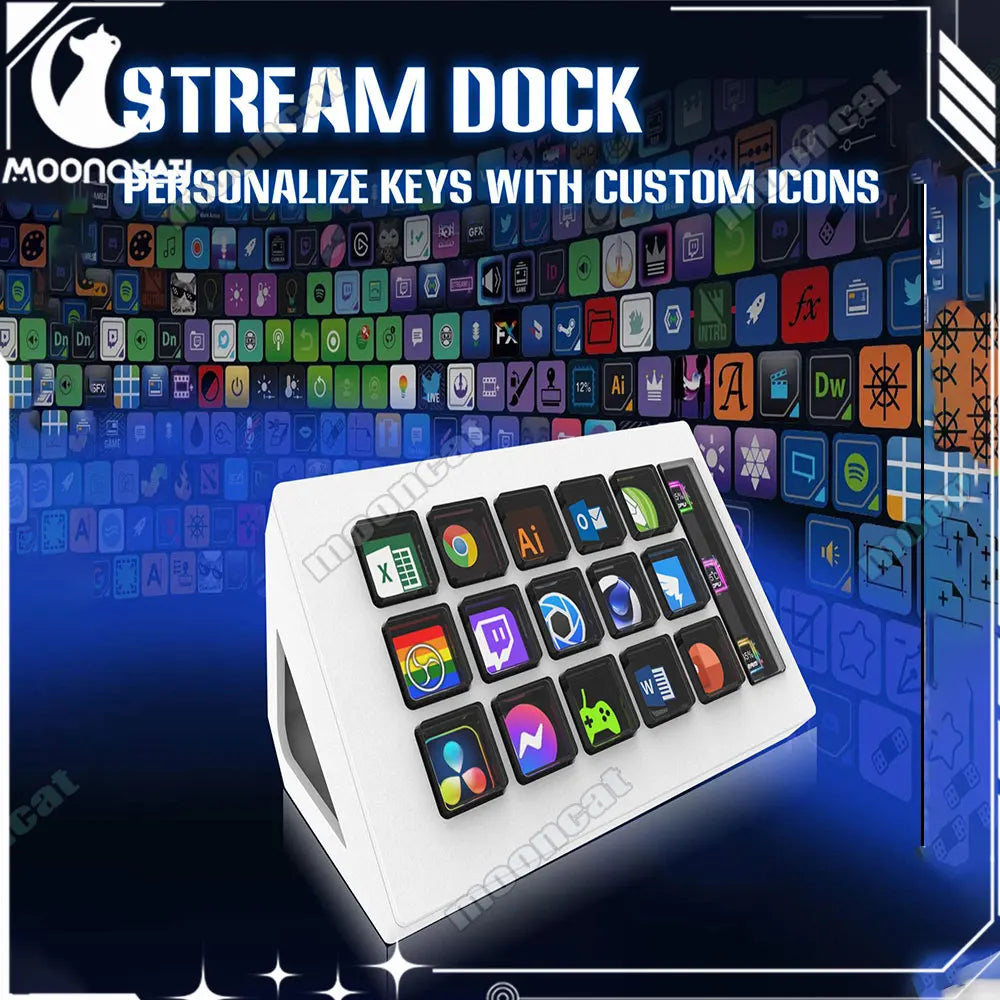 StreamDeck Mini Visual Keyboard Live Content Creation Controller Custom Button LCD Button 15Keys For Windows/MacOS Kryboard Gift
