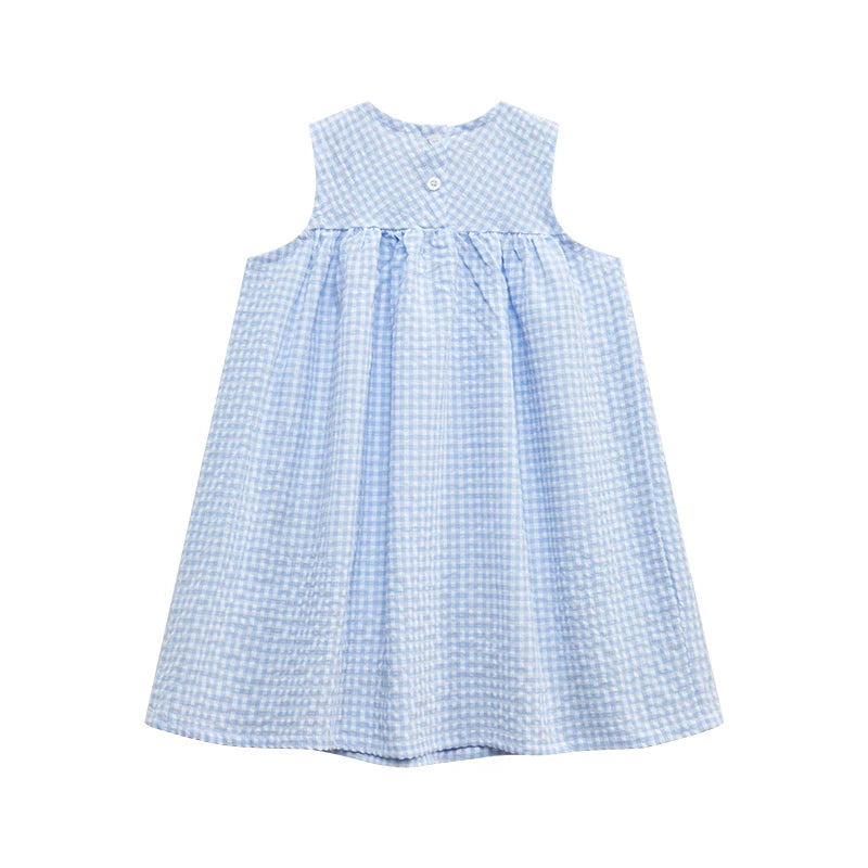 Little Maven 2024 Kids Clothes Summer Lattice Dress Baby Girls Clothes Cartoon Ducks Dresses Children's Clothing Vestidos Cotton