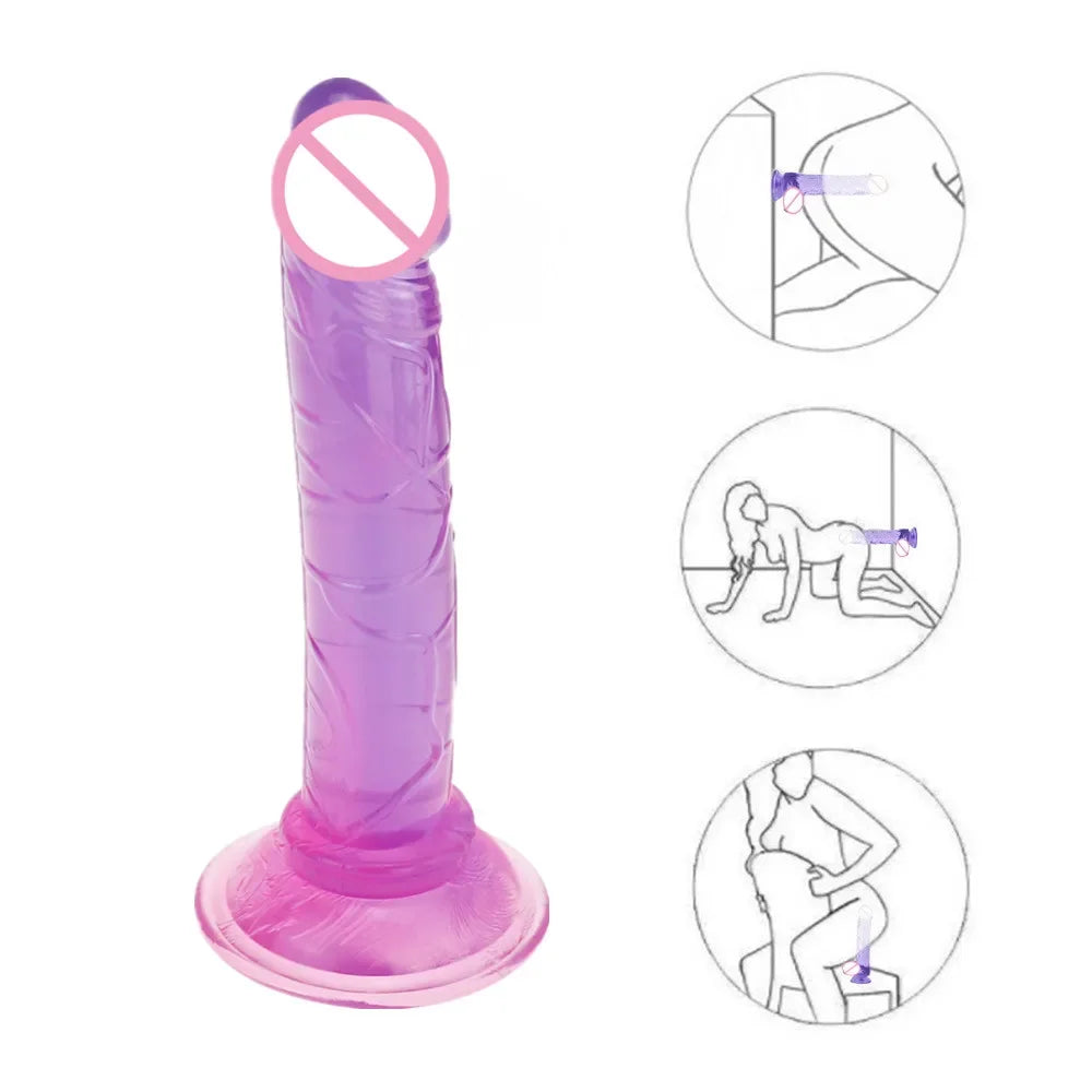 Translucent Soft Jelly Dildo Realistic Fake Dick Penis Butt Plug Sex Toys for Woman Vagina Anal Female Masturbation Huge Dildos