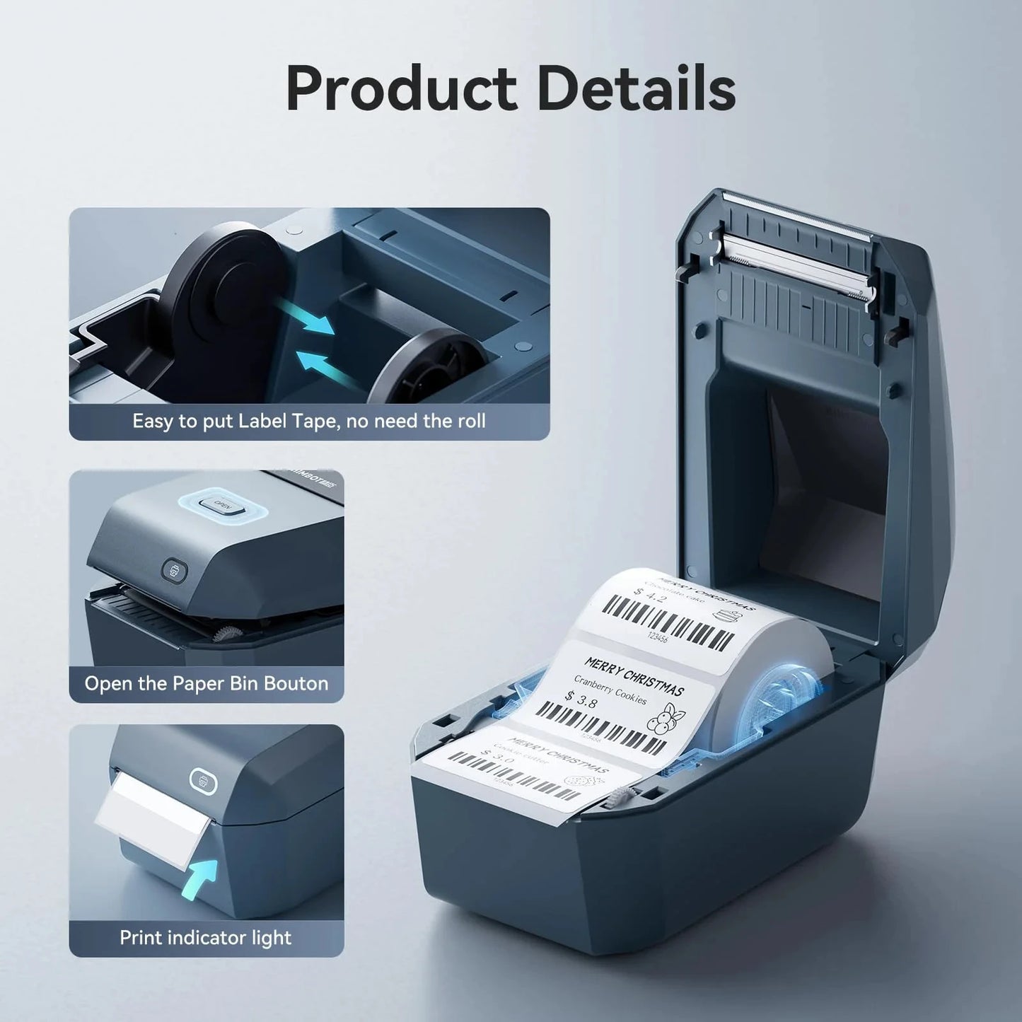 Niimbot 80mm Desktop Label Printer Bluetooth Wireless Wifi USB Thermal Maker Shipping Barcode Niimbot  K3 Machine