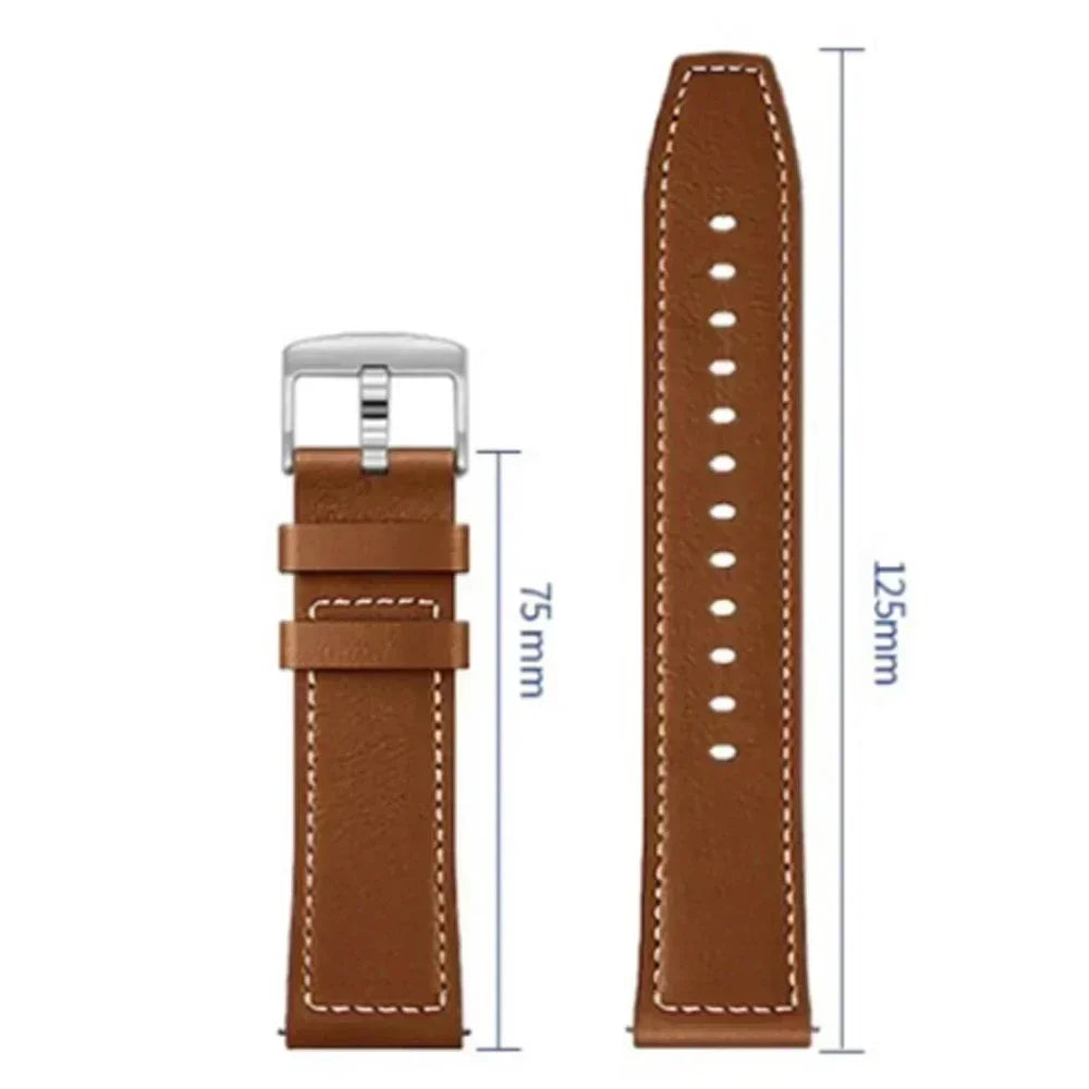 20mm 22mm Strap For Samsung Galaxy watch 7/6/4/5 pro/classic/gear s3/active 2 Soft Leather Wristband for Huawei GT 5 4 3 2 Band