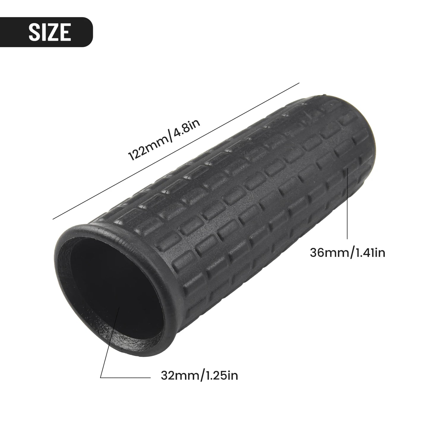 2pcs Wheelbarrow Handles Rubber Round Tubes Anti-skid Shock Absorption Universal Weatherproof Replacement Handle Cover