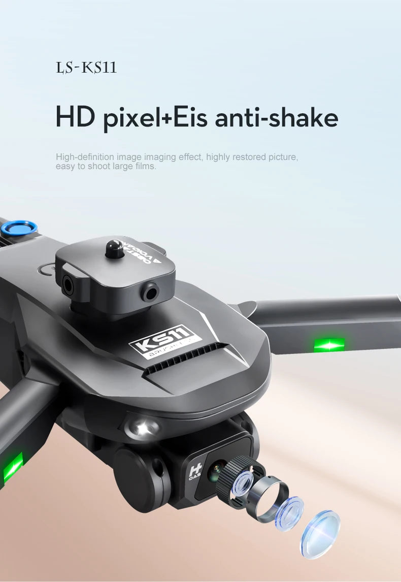New LS KS11 Mini Drone 4K Professional Dual Camera Obstacle Avoidance Optical Flow Positioning Brushless RC Dron Quadcopter