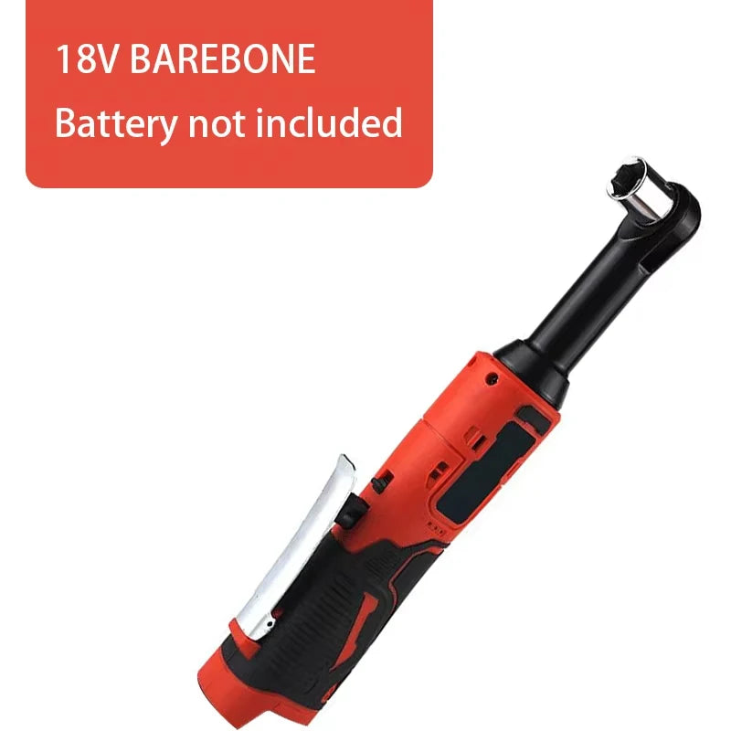 Cordless 90° Electric Ratchet Wrench with Extended Handle Long Reach Electric Ratchet Lithium-Ion Auto Repair Tool Set