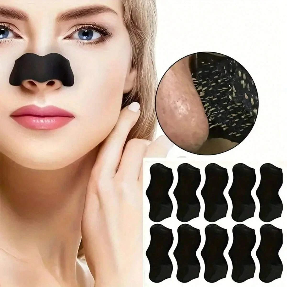 10 PC/50 PC100 PC Blackhead Nose Patch, Deep Cleansing Nose Patch, Shrink Nose Pores To Remove Blackheads, Smooth Skin Facial Ca
