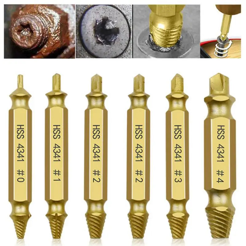 6pcs Damaged Screw Extractor Speed Out Drill Bits Tool Set Broken Bolt Remover Broken Screw Bolt Demolition Tools