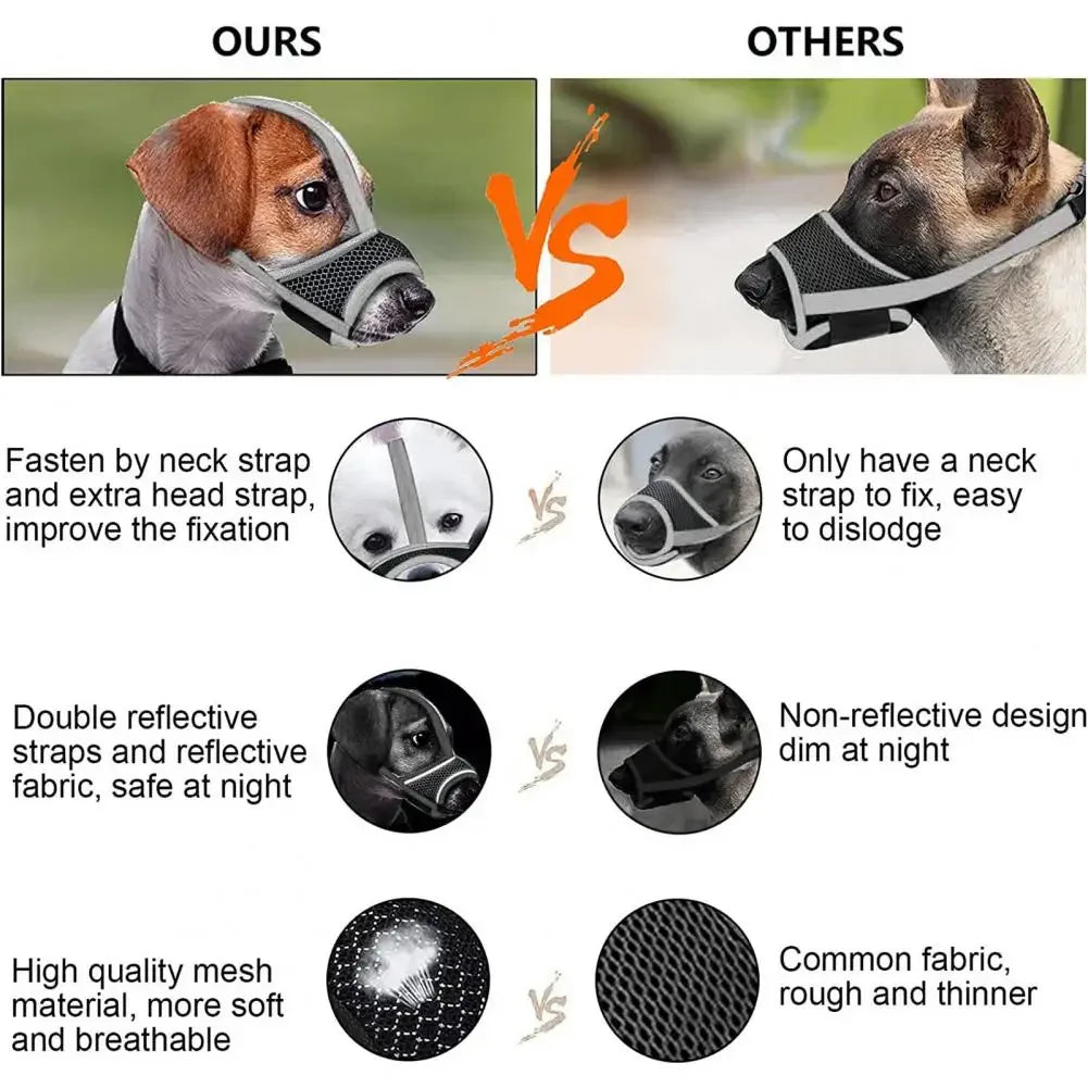 Dog Muzzle Breathable Adjustable Comfortable Pet Muzzle Anti-chewing Anti-biting Dog Muzzle Pet Supplies