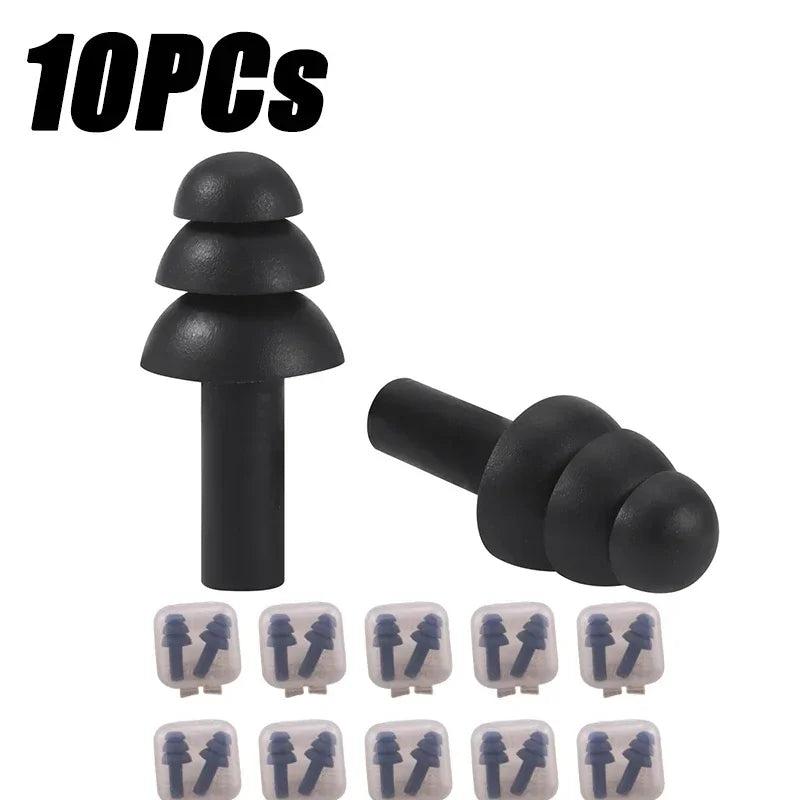 10pcs Soft Silicone Earplugs Waterproof Swimming Ear Plugs Reusable Noise Reduction Sleeping Ear Plugs Hearing Protector