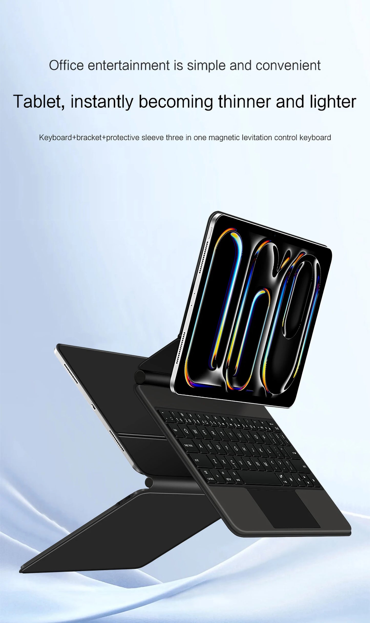 AJIUYU Magic Keyboard Folio For iPad Pro 11 inch (M4) 2024 A2836 A2837 Smart Magnetic Case Multi-touch Backlight Keyboard Cover