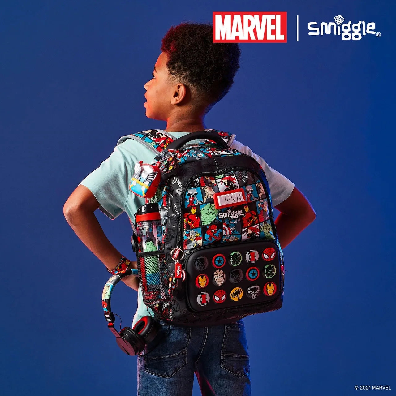 Smiggle Marvel Superhero Spider-Man Children Stationery School Bag Lunch Bag Lunch Box Pencil Box  Water Cup Student Gift