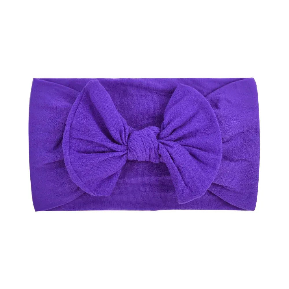 Set of 5 Comfortable Baby Nylon Bow Headbands Super Soft High Elastic Headband Hair Accessories
