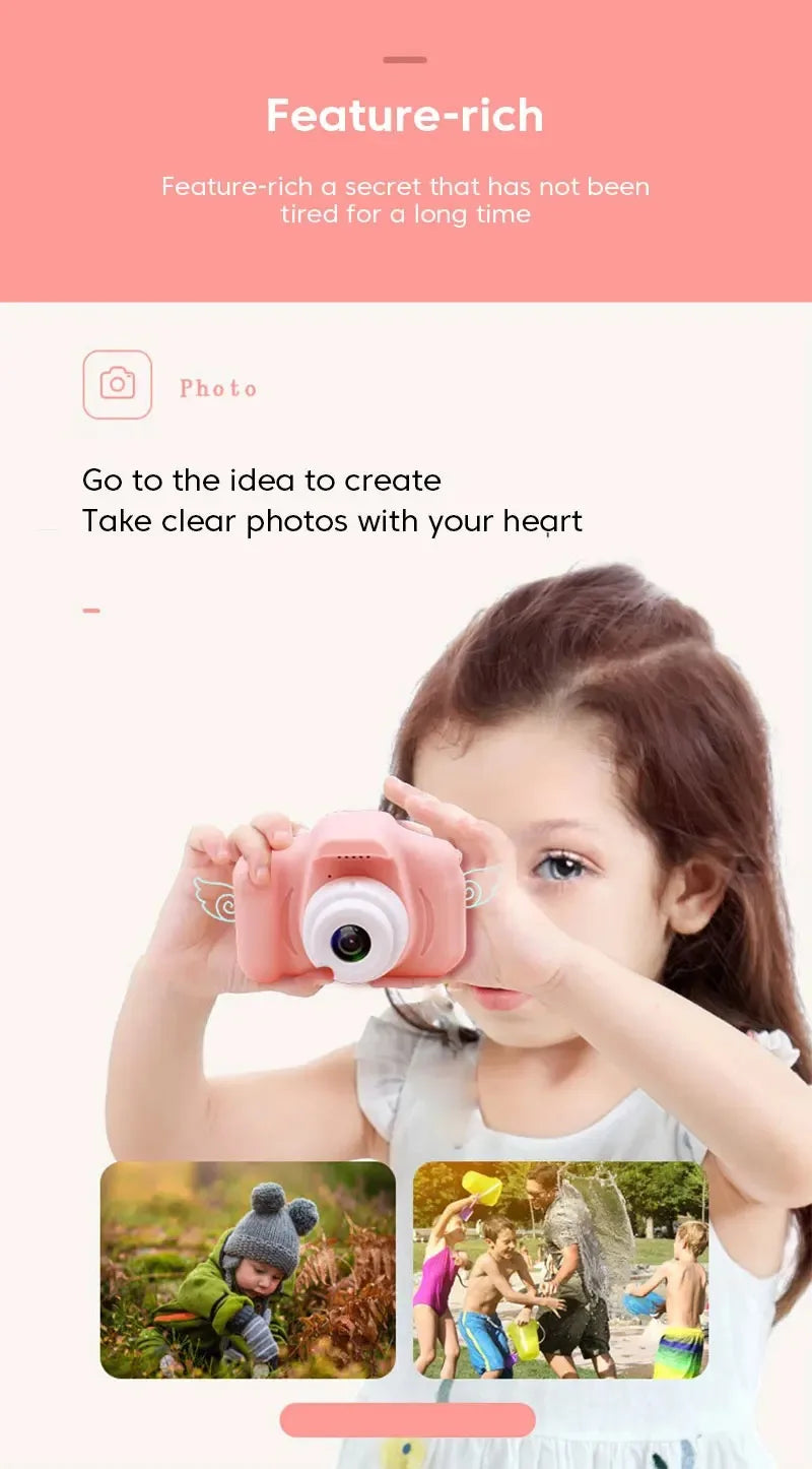 Children's Camera HD 1080P Screen Camera Video Waterproof Toy 8 Megapixel Kids Cartoon Cute Camera Outdoor Photography Toys
