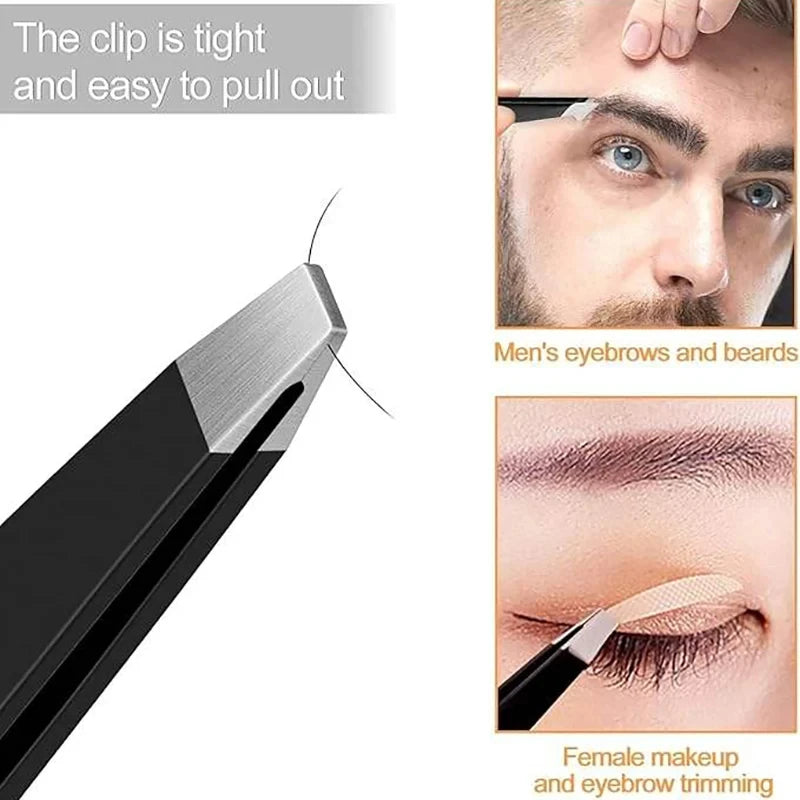 Eyebrow Tweezer Colorful Hair Beauty Fine Hairs Puller Stainless Steel Slanted Eye Brow Clips Removal Makeup Tools
