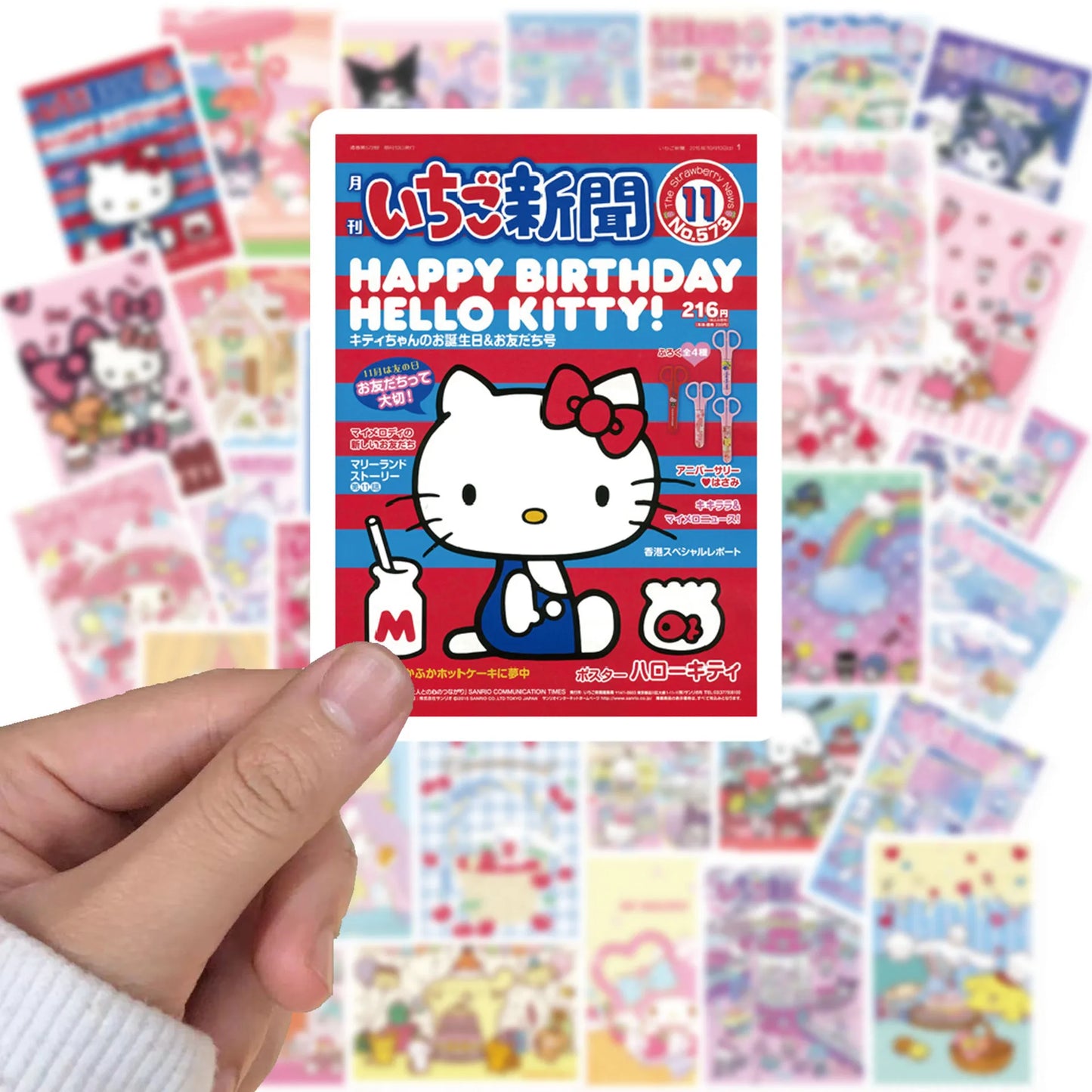 65pcs Kawaii MyMelody Sanrio Labels Sealing Stickers Aesthetic Decorative Stationery Diary Waterproof Cute Kids Sticker
