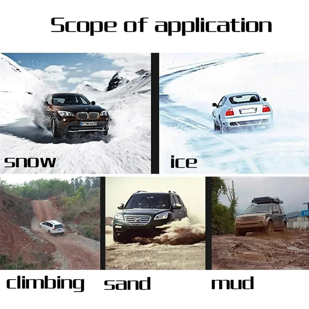 Car Snow Tire Chains Mud Tyre Wheels Thick Anti-Skid Belt For Car/SUV/Truck Portable Easy to Mount Emergency Traction Car