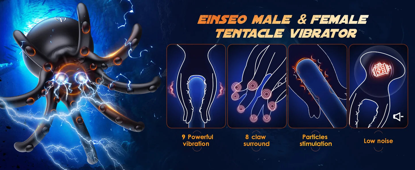 Male Masturbator Eelectroshock Tentacle Shaped Penis Vibrator 360° Wrapping Prostate Massager Handheld Adult Sex Toys for Men 18