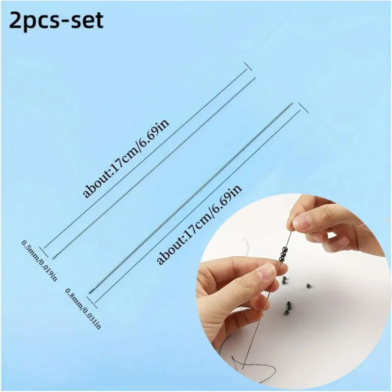 2 pc Stainless Steel Needle With Opening Side For Threading Beads AndStrings, DlY Beads Threading Tool  Jewelry Making