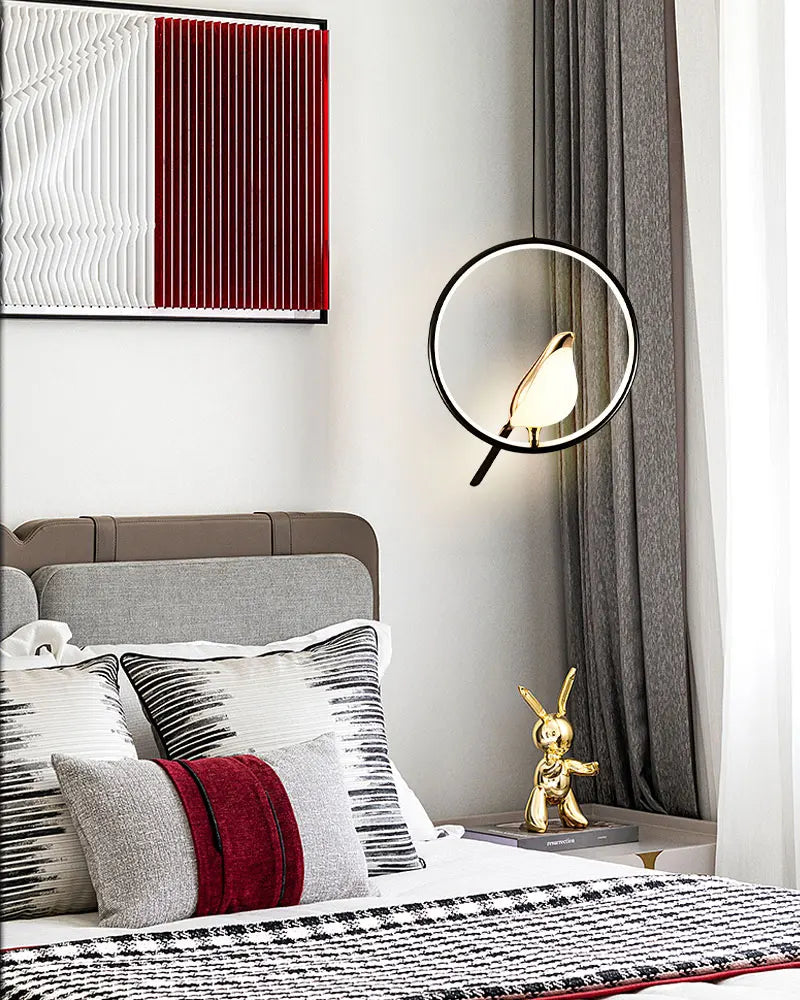 Modern LED Magpie Bird Pendant Lights Chandelier Lighting for Sofa Background Kitchen Indoor Hanging Lamps Corridor Gold Silver