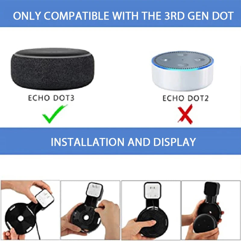 Alexa Echot Dot 3 Speaker Stand Wall Mount Stand Bluetooth Speakers Bracket in Kitchen Bedroom Bathroom soundbar Holder