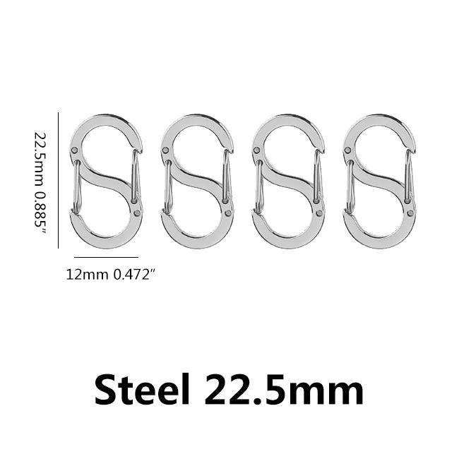 4pcs Letter S Lobster Clasps Stainless Steel Buckle Spring Snap Hook Carabiner Necklaces Connectors for DIY Jewelry Making