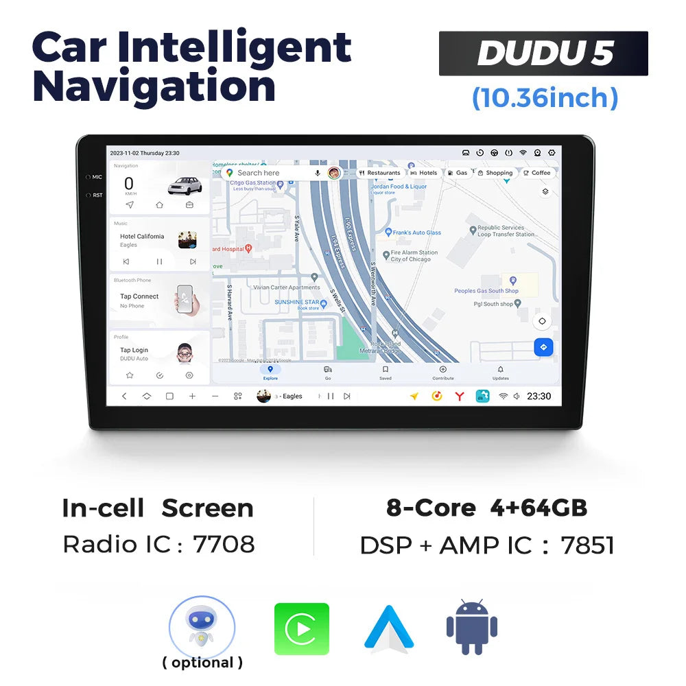 DUDUAUTO 9.5/10.36inch DUDU7 Android 13 Universal Carplay Multimedia Car Radio WIFI DSP TDA7708 12+512G Android-Auto Carplay