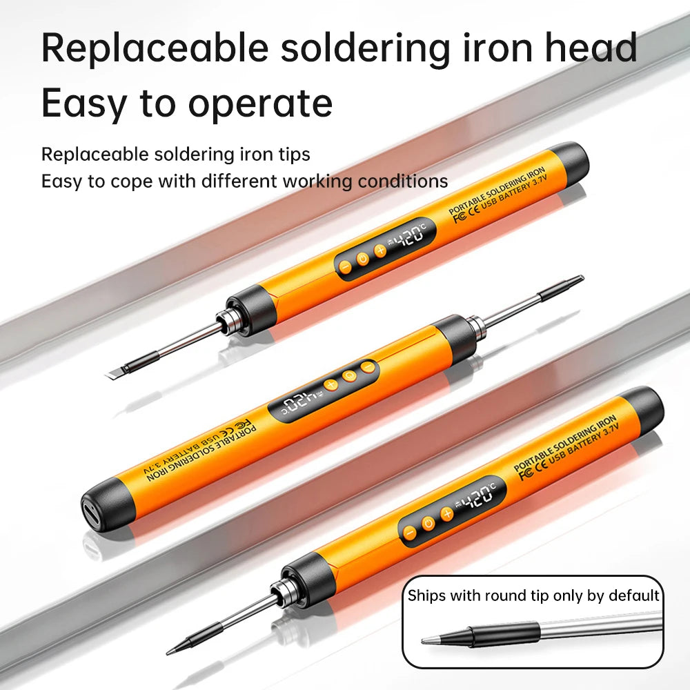 USB Wireless Electric Soldering Iron C200S Replaceable Solder Iron Tips Type-C 5V 8W Fast Charging Portable Repair Welding Tools