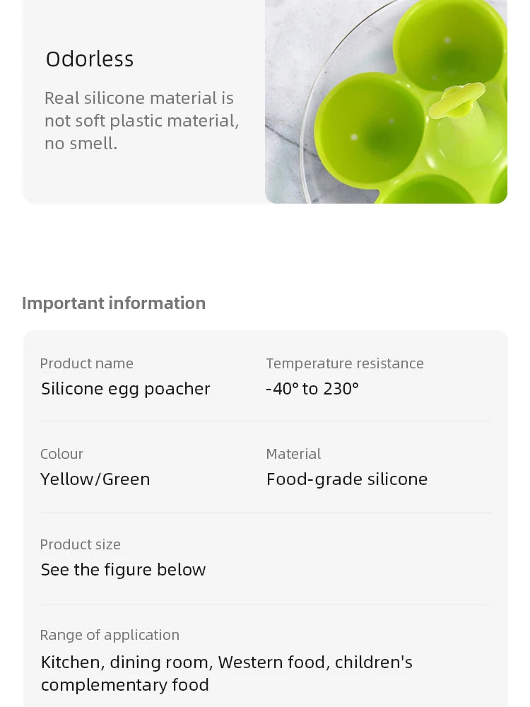 5 Hole Silicone Egg Cooker High Temperature Resistant Steamed Egg Tray Food Grade Complementary Food Tools