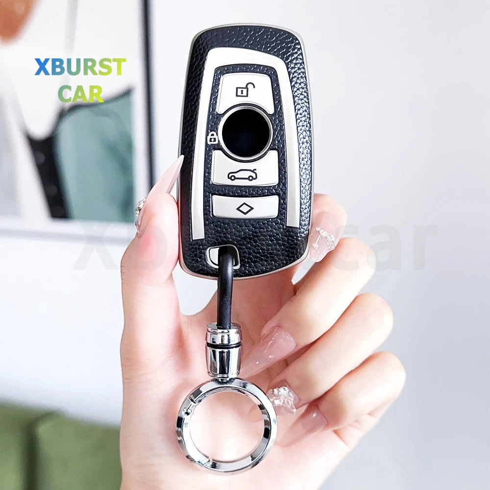 TPU Leather Car Smart Key Fob Case Cover for BMW 3 4 5 Series 320i 530i 550i F20 F21 F30 F31 F25 F01 F02 Shell Holder Protector