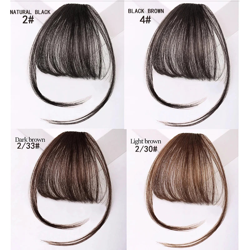 H&STAR Synthetic 3D Short Air Hair Bangs with  Clip in Hair Extensions Realistic Fringe Hairpiece for Women Daily Wear