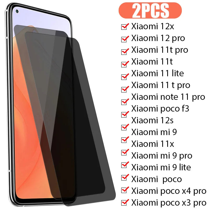 2PCS Privacy Glass Film For Xiaomi Mi11 Lite 5G NE Anti-Spy Tempered Glass Xiaomi11T Pro 12T Pro Smartphone Screen Protector