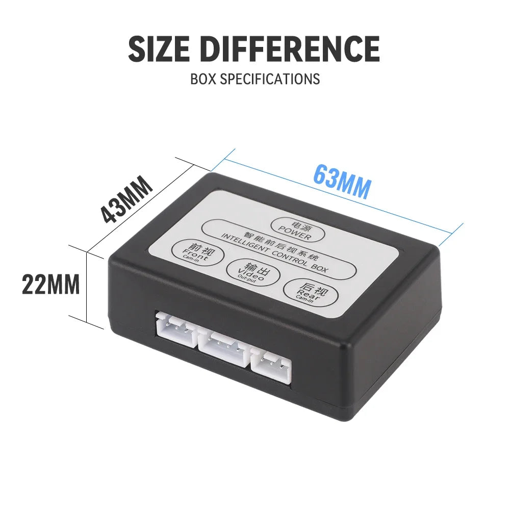 KTYDKP Car Parking Camera Video Channel Converter for Monitor Front And Rear View Two-Way Control Box With Manual Switch