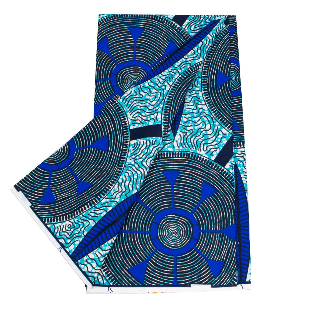 XIAOHUAGUA Ankara African Polyester Wax Prints Fabric Bazin Riche High Quality 6 Yards Cloth for Party Dress